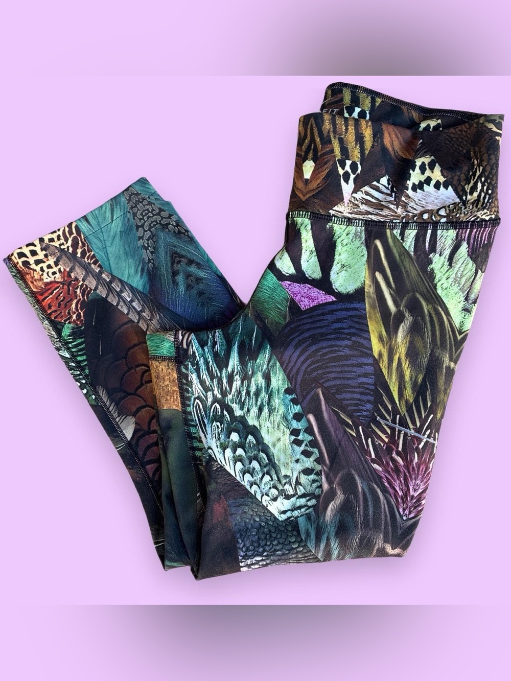 Nike Multicolor Feather-Print High-Rise Leggings